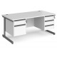 Harlow Straight Desk with Two and Three Drawer Pedestals